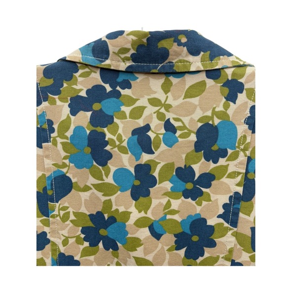 Old Navy Floral Trench Coat - Blue and Green - Picture 6 of 10